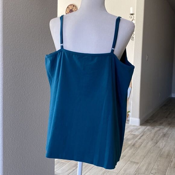 Lane Bryant Turquoise Blue Tank Top 18/20 Cotton Blend NWOT Adjustable Straps - Picture 8 of 14
